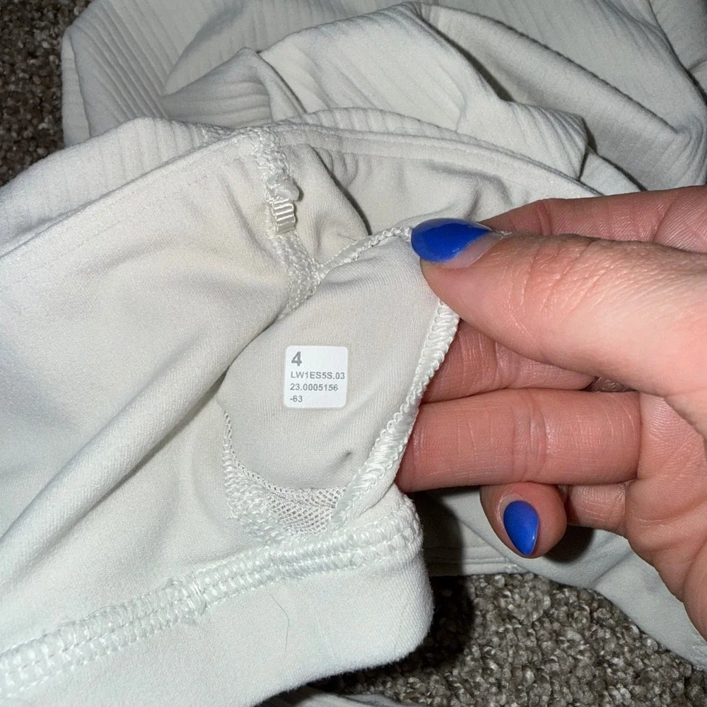 Lululemon Ribbed One-Shoulder Tank Top Women Size 4 Cream Excellent Asymmetrical